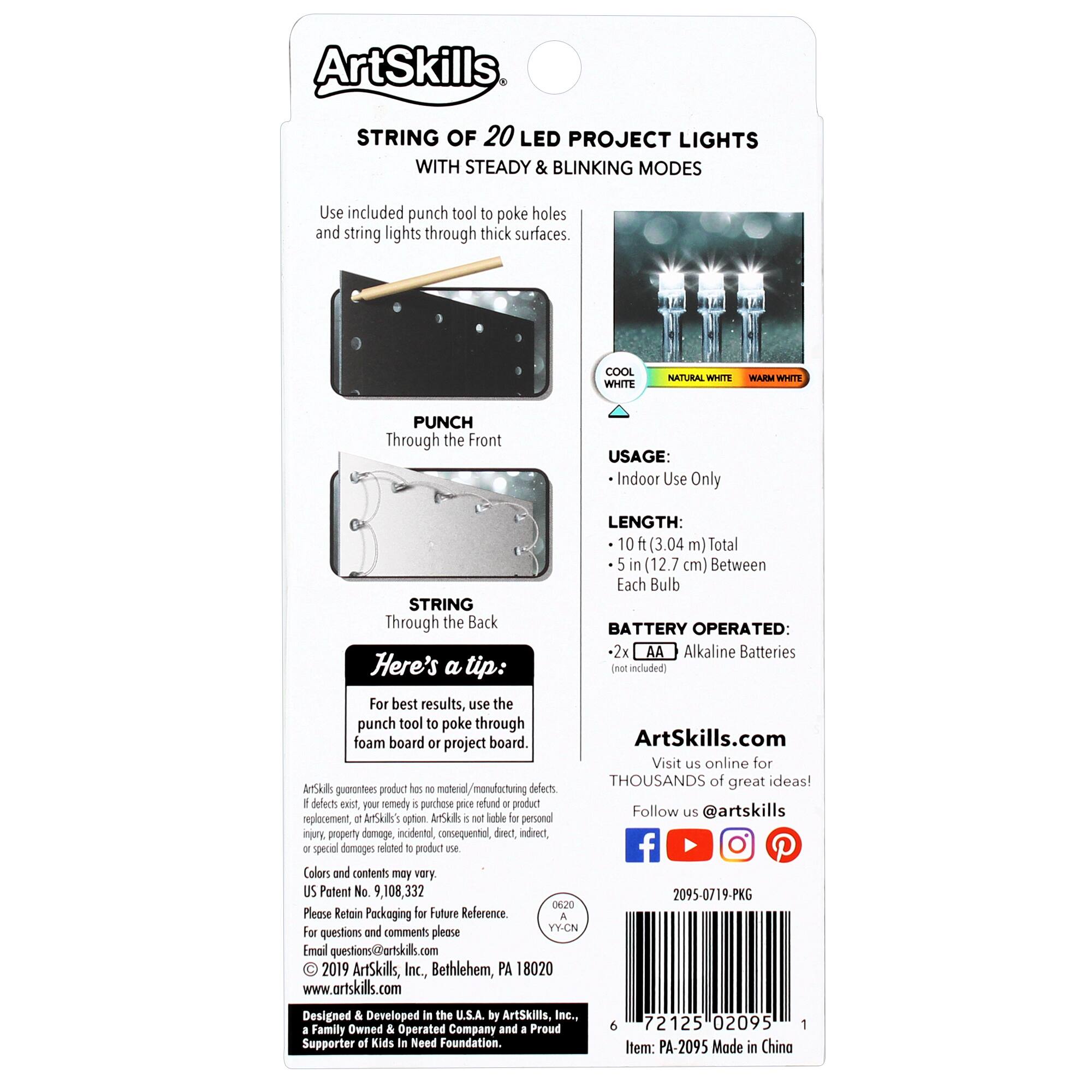 ArtSkills® 20ct. Cool White LED String Lights